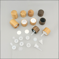Tapa de madera personalizada al por mayor de 18 mm para botella de aceite esencial, tapa de bambú para botella roll-on de perfume y aceite esencial