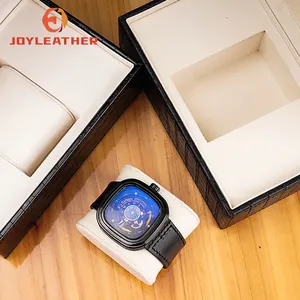 Scatola di carta per orologio da imballaggio di lusso con Logo personalizzato nero da uomo con Display singolo in cartone per regalo