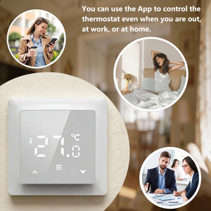 Thermostat numérique moderne HY516 à écran tactile, télécommande pour le <span class=keywords><strong>chauffage</strong></span> domestique et hôtelier, 230V, matériaux ABS et PC, connectivité Wi-Fi - Product Image 3