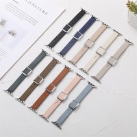 Lionorm pour Apple Watch, bracelet en cuir véritable avec boucle magnétique carrée, bracelet fin pour Iwatch 10 9 8 Ultra SE 38-49 mm