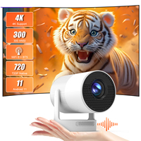 Projecteur de poche LED LCD portable HY300ultra 4K avec 1 Go de RAM, 8 Go de stockage, 300 lumens, haut-parleurs intégrés, stéréo HIFI, WiFi6