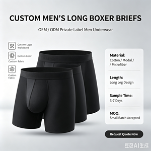 Boxer da <span class=keywords><strong>Uomo</strong></span> Personalizzati, Morbidi e Traspiranti con Tasca 3D, Lunghe Gambe, Assorbenti, Confezione da 3 - Product Image 3
