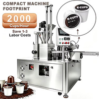 Machine de remplissage et de scellage automatique de capsules de café K-Cup, système rotatif pour capsules Nespresso, équipement d'emballage compact à petite échelle