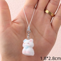 Porte-clés en peluche 3D en forme de chat, mignon, tissé, imprimé UV, écologique, pour femmes et enfants