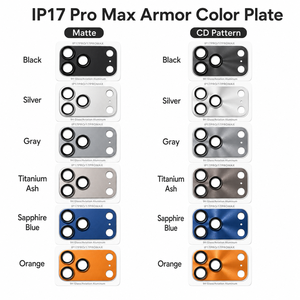 Protection d'objectif d'appareil photo en verre 9H avec motif CD mat et plaque de couleur en aluminium pour iPhone 17 Pro Max - Product Image 2