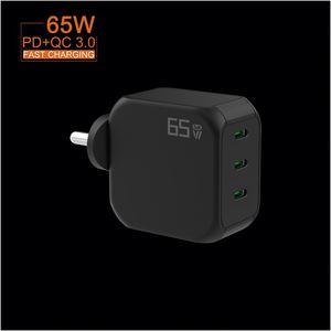 Gan <span class=keywords><strong>Tech</strong></span> เครื่องชาร์จ3.0 PD ขนาด65วัตต์สำหรับเดินทาง, ที่ชาร์จติดผนังแบบพกพาได้รวดเร็วปลั๊กอินเดีย3ช่องเสียบ USB C - Product Image 2