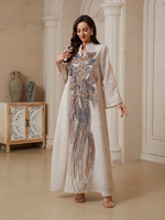 Robes de soirée longues pour femmes musulmanes, élégantes et raffinées, brodées, perlées, respirantes, en lin