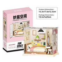 Nouvelle maison miniature à construire soi-même, puzzle 3D, ensemble de maison de poupée, scènes quotidiennes miniatures, miniatures avec éclairage LED, modèle de maison miniature