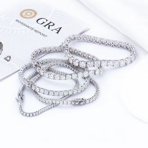 Bracelets Tennis pour Femme en Argent Sterling 925 avec Pierres de Moissanite Blanches VVS Brillantes pour Hommes et Femmes – Fabricant de Bijoux - Product Image 2