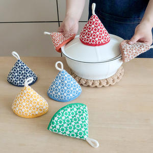 Couvre-poignée de pot brodé de style japonais avec capuchon isolant thermiquement pour pots en argile et en fer 9x12cm - Product Image 2