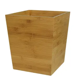 低价高品质产品办公桌面垃圾桶坚固耐用的竹制商用垃圾桶