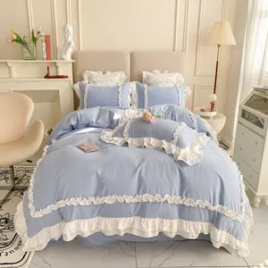 ชุดเครื่องนอนผ้าลินินฟอกอากาศผ่านได้,ผ้าปูที่นอนขนาดเต็มสำหรับห้องนอนบ้านบ้านทางเลือกผ้าฝ้ายสี่ฤดู
