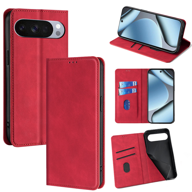 Flip Wallet Case with Magnetic Buckle and Kickstand for Google Pixel 10 9 8 7 6 Pro Wholesale PU Leather Card Holder Cover