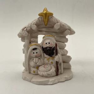 KOMI Presepe di Natale Sacra Famiglia Mangiatoia Scultura Decorativa da Giardino e Casa in Resina Oggetti Creativi - Product Image 5