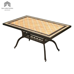 ชุดโต๊ะและเก้าอี้กลางแจ้ง4คนทำจากอลูมิเนียมหล่อแบบทันสมัยสำหรับวิลล่าลานสวนระเบียงเฟอร์นิเจอร์พักผ่อน - Product Image 5