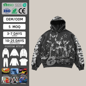 TOOHOO Sudadera con Capucha Oversize Personalizada 500GSM, de Gramaje Pesado, Corte Holgado, Estilo Vintage Stone Wash, Hombro Caído - Product Image 1