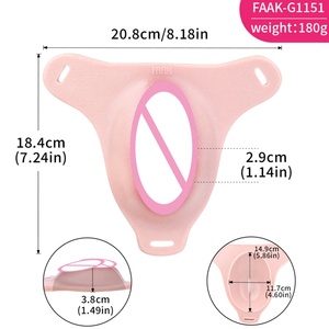 ปลอกสวมอวัยวะเพศชายแบบซิลิโคนจำลองช่องคลอด FAAK พร้อมที่รัดอวัยวะเพศ ของเล่นทางเพศสำหรับผู้ชายข้ามเพศ ผู้ชายรักร่วมเพศ และผู้ที่ชอบ SM - Product Image 6