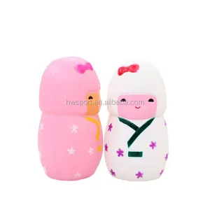 Custom japanese girl shape anti stress ball kawaii pu foam girl squishy toys stress ball squeeze toys for kids