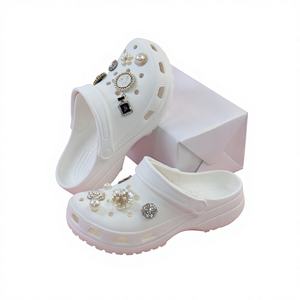 Sabots beiges mignons pour filles, sandales d'été antidérapantes à bout ouvert pour tout-petits, étudiants, enfants, kit DIY BC-1929 Fleur Diamant - Product Image 3
