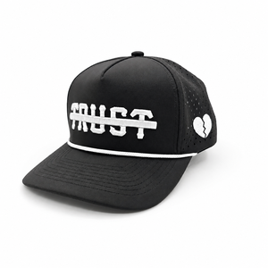 Golf Cap 5 Panel Laser Cut Perforated 3D Embroidered Logo High Quality Polyester Sports Performance Quick Dry Unisex - Product Image 3