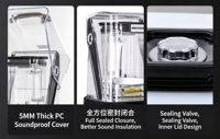 HENGZHI Professionele Blender voor Bevroren Dranken, Commerciële Blender voor op het Aanrecht, Blender met Meerdere Snelheden, Sapcentrifuge, Mixer voor Bars