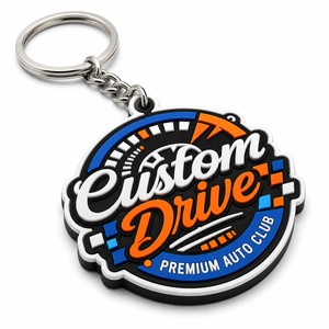 Wholesale Creative Sport Style Silicone Round <b>Keychain</b> <b>Custom</b> 3D/2D Logo Soft Rubber Pvc <b>Keychain</b> With Keyring - Product Image 2