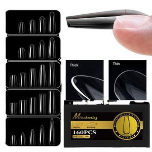 Faux ongles semi-mats à couverture complète, design sans trace, 16 tailles, pointes d'ongles artificielles préformées, pointes d'ongles à presser - Product Image 6