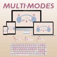 Teclado Mecánico Inalámbrico ZORNHER ZH100 de Alta Calidad con Diseño de Gato, 98% Rosa, con Teclado Numérico Cremoso para Juegos