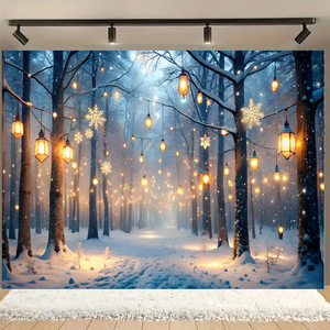 Winter Wonderland Snow Forest Mountain Landscape Backdrop Kid Adult Portrait Photography Background For Home Party Decoration - Product Image 2