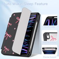 Étui de protection antichoc en cuir PU imprimé sur mesure avec support pliable et dos transparent pour iPad A16 11 pouces 2025 10e génération 10,9 pouces