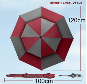 Silla de Playa con Toldo, 5 Posiciones Reclinables, Ligera, Portátil, <span class=keywords><strong>Plegable</strong></span>, con Doble Capa de Sombra para Exteriores, Patio y Jardín - Product Image 6