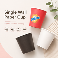 Vaso de Papel para Bebidas Frías y Calientes, Extra Clásico, Extra Versátil, Certificado para Uso Alimentario, Libre de BPA, No Tóxico, para Smoothies, Jugos y Bebidas Frías