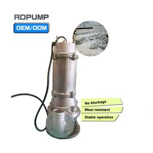 Non-clog Stainless Steel Centrifugal Self Priming <b>Submersible</b> Dirty Water Mud Sludge Sewage Waste Water <b>Pump</b> With Cutter - Product Image 1