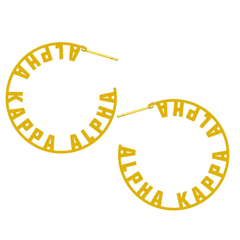 Customizable Personalise Inspire Jewerly Hoop Earrings For Women Custom Design Letter Gold Plated Earring Hook Wholesale