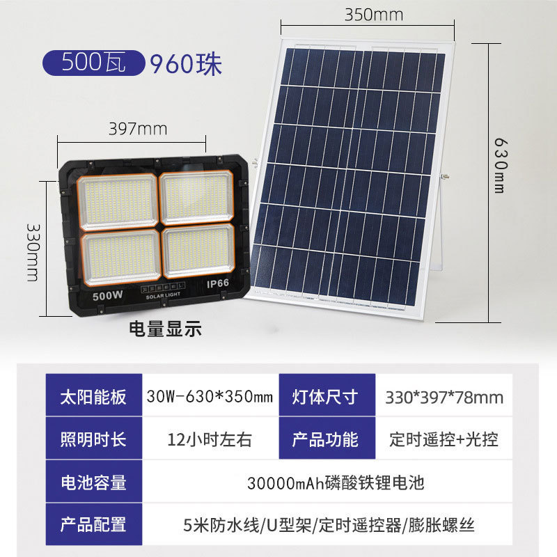 Projecteur 500W - 960 LED [30Ah]