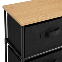 Commode moderne à 4 tiroirs en tissu avec structure en tubes métalliques, structure KD à volume de rangement minimal, organisateur de rangement domestique