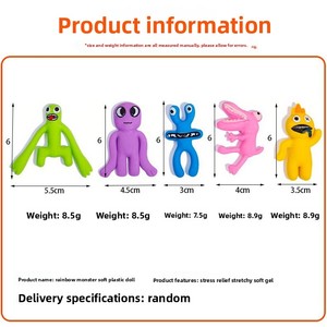 Muñeco de Plástico Elástico Arcoíris Antiestrés - Juguete Peculiar para Estirar y Aliviar la Tensión, Figuras y Muñecos Colgantes al por Mayor - Product Image 5