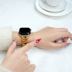 สายบางสำหรับนาฬิกาแอปเปิ้ล41/40/38/<span class=keywords><strong>44</strong></span>/45/46/49/42มม S10 S11อัลตร้าผู้หญิงที่สามารถปรับได้สายโลหะเครื่องประดับ - Product Image 3