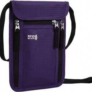 Free Sample RFID Blocking travel <b>passport</b> holder neck <b>wallet</b> - Product Image 5