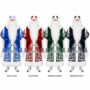 Costume de Père Noël pour homme, robe brodée en polyester, déguisement pour adulte pour Halloween, film ou télévision - Product Image 1