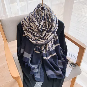 Хлопковый хиджаб шарф Классический Модный хиджаб с принтом длинный мусульманский шарф 85*180 см хлопковый шарф шаль для женщин