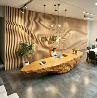 CR114 Comptoir d'accueil moderne de haute qualité à motif marbre avec éclairage LED décoratif pour cabinet d'avocats et bureau immobilier