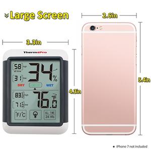 ThermoPro TP55เครื่องวัดอุณหภูมิความชื้นดิจิตอลเครื่องวัดอุณหภูมิห้อง - Product Image 2