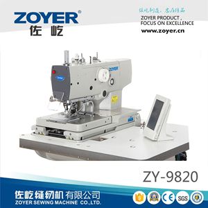 Máquina ojaladora de cabezal redondo ZY9820, de una aguja, semiautomática y computarizada, para coser ojales en puños. - Product Image 4