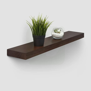 Custom Solid Wooden <b>Floating</b> Shelves for Kitchen Living Room Bathroom Dining Pine Rubber or Wood - Product Image 4