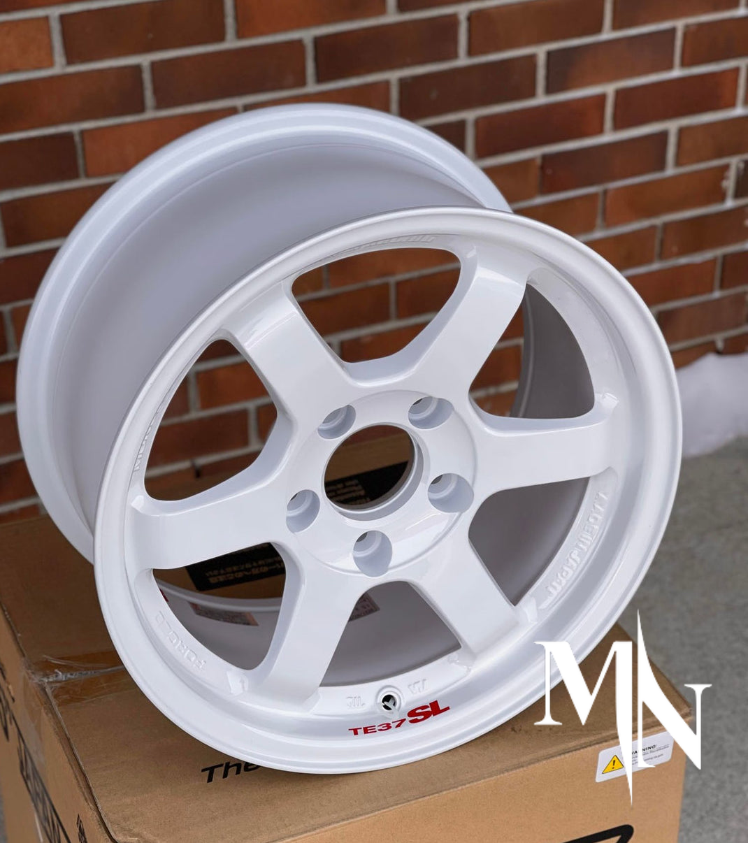 Maining Forged TE37 Saga 5x100/5x120/5x114.3 White Alloy Wheels