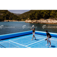 Terrain de tennis flottant gonflable de taille personnalisée, arène, jeu de sport, terrain de pickleball gonflable à vendre