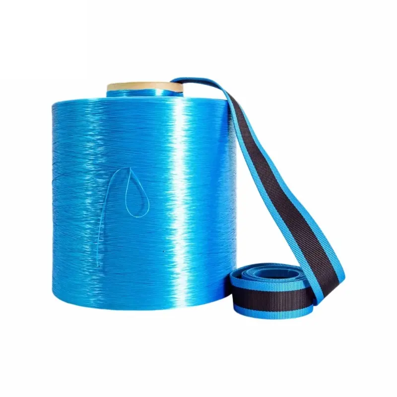 Bule Color Industrial Weaving 2000d filato di poliestere ad alta tenacità per cinghia di sollevamento della cintura di sicurezza della corda da arrampicata