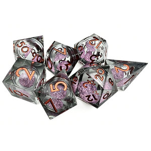 Wholesale Handmade Purple Glitter Resin <b>Dice</b> <b>Set</b> Sharp Edge Polyhedral D20 <b>Dice</b> for Dungeons and Dragons - Product Image 5