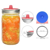 Yongli Custom 5 PACKS Couvercles en silicone pour bocaux Mason à large ouverture, compatibles lave-vaisselle, bouchons de fermentation à valve d'air pour cornichons